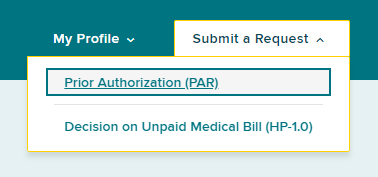 Prior authorization button