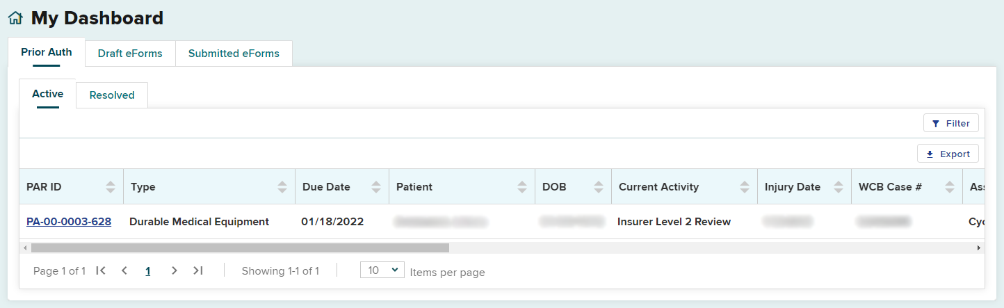 Level 2 review in dashboard