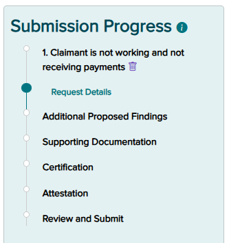 submission progress panel