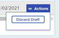 Discard draft button