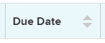 Due Date column heading