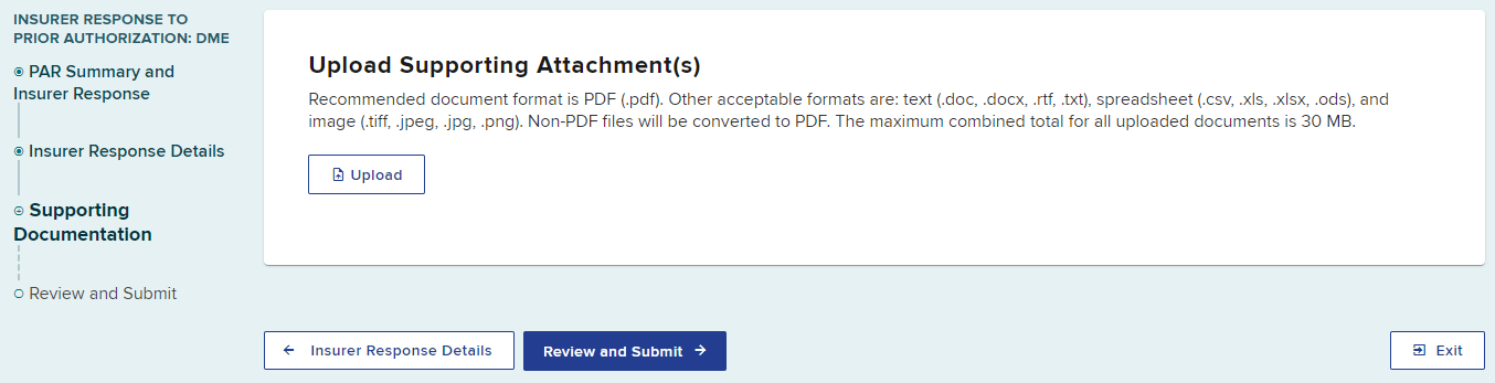 Upload Document button