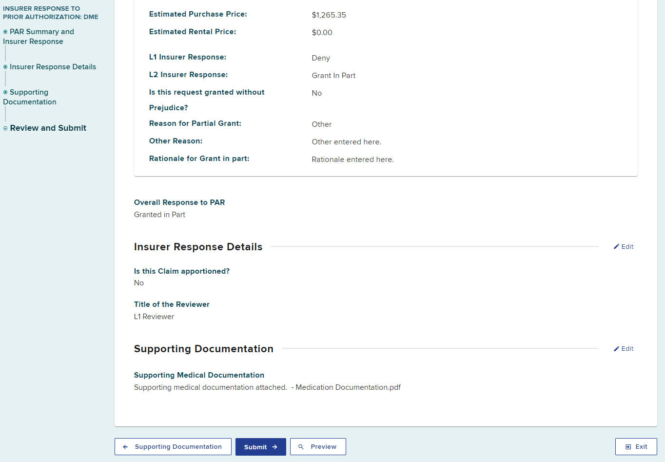 Response details