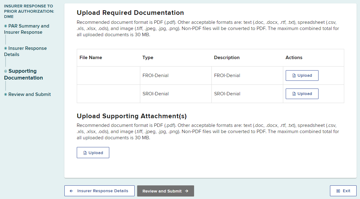 FROI SROI Document Upload