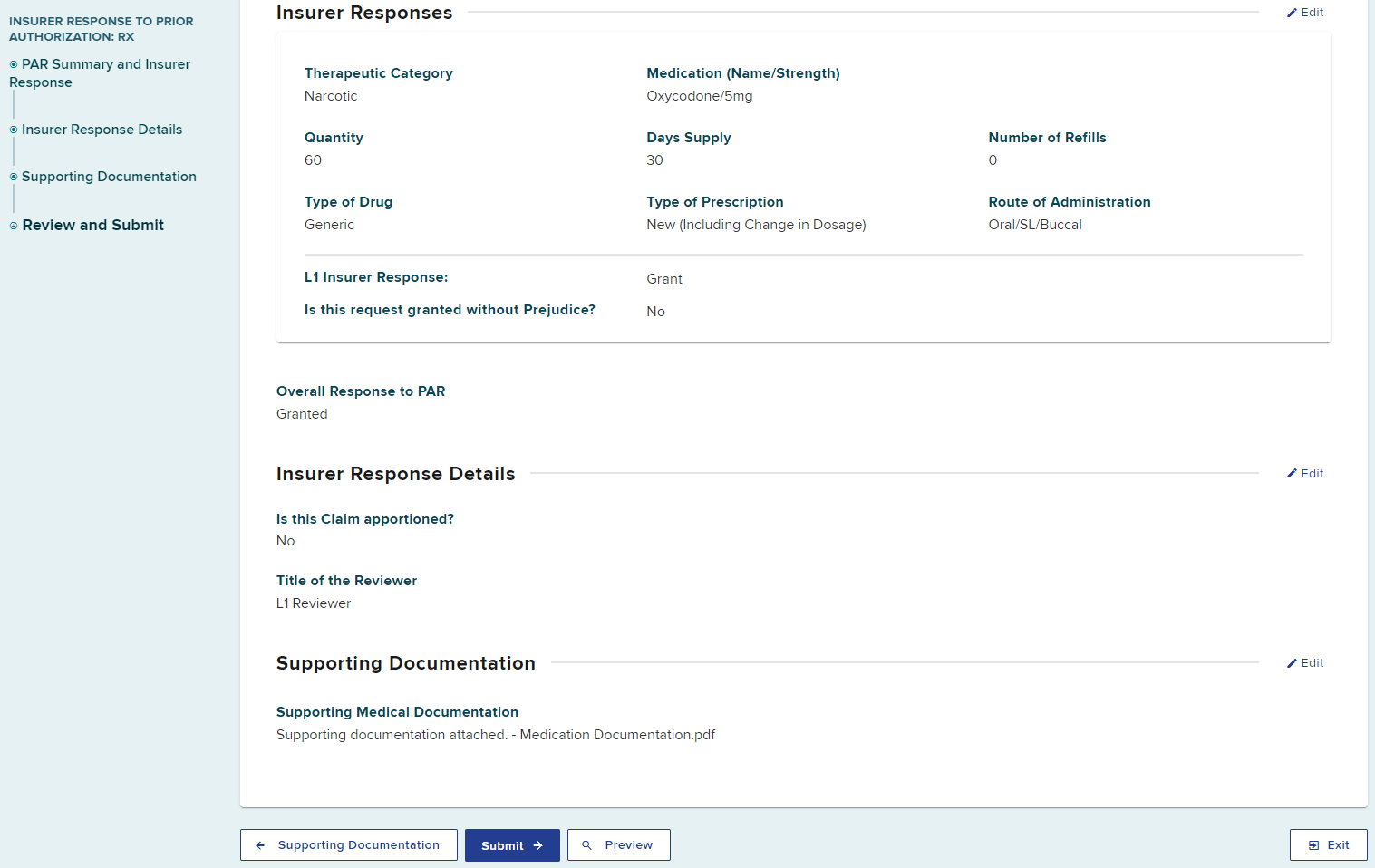 Insurer response details review