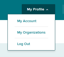 My Profile dropdown