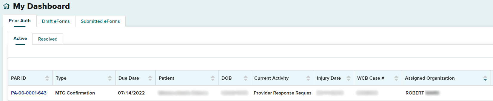 Provider Dashboard